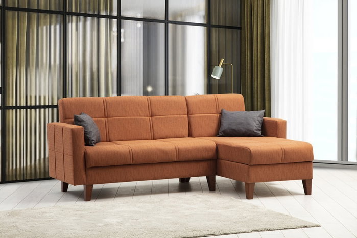 Atelier Del Sofa Polya Sofá Cama Esquinero Rojo Teja